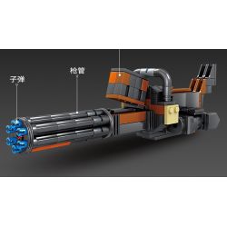Kazi KY88005 88005 non  SÚNG MÁY HẠNG NẶNG GATLING 8 TỔ HỢP bộ đồ chơi xếp lắp ráp ghép mô hình Gun MILITARY 440 khối