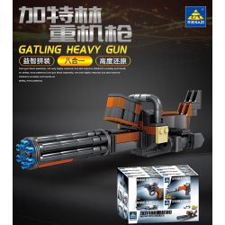 Kazi KY88005 88005 non  SÚNG MÁY HẠNG NẶNG GATLING 8 TỔ HỢP bộ đồ chơi xếp lắp ráp ghép mô hình Gun MILITARY 440 khối