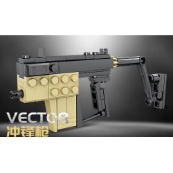 Kazi KY88005 88005 non  SÚNG MÁY HẠNG NẶNG GATLING 8 TỔ HỢP bộ đồ chơi xếp lắp ráp ghép mô hình Gun MILITARY 440 khối