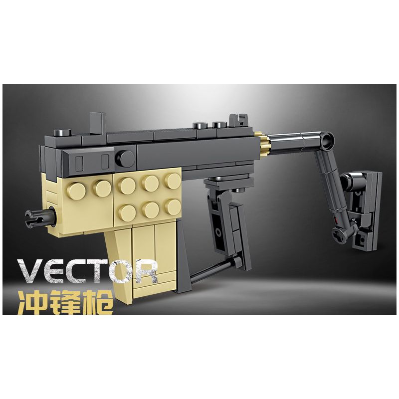 Kazi KY88005 88005 non  SÚNG MÁY HẠNG NẶNG GATLING 8 TỔ HỢP bộ đồ chơi xếp lắp ráp ghép mô hình Gun MILITARY 440 khối