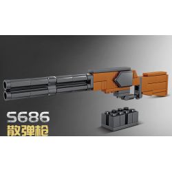 Kazi KY88005 88005 non  SÚNG MÁY HẠNG NẶNG GATLING 8 TỔ HỢP bộ đồ chơi xếp lắp ráp ghép mô hình Gun MILITARY 440 khối