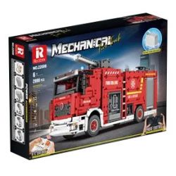 REOBRIX 22008 non  XE CỨU HỎA bộ đồ chơi xếp lắp ráp ghép mô hình  FIRE LADDER TRUCK Kỹ Thuật Công Nghệ Cao Mô Hình Phương Tiện 2888 khối
