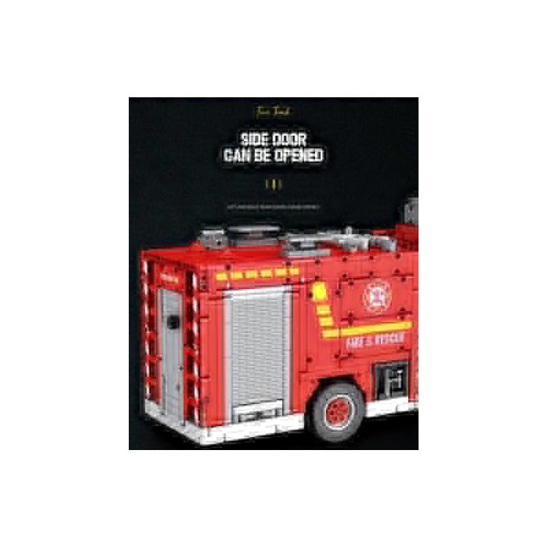REOBRIX 22008 non  XE CỨU HỎA bộ đồ chơi xếp lắp ráp ghép mô hình  FIRE LADDER TRUCK Kỹ Thuật Công Nghệ Cao Mô Hình Phương Tiện 2888 khối