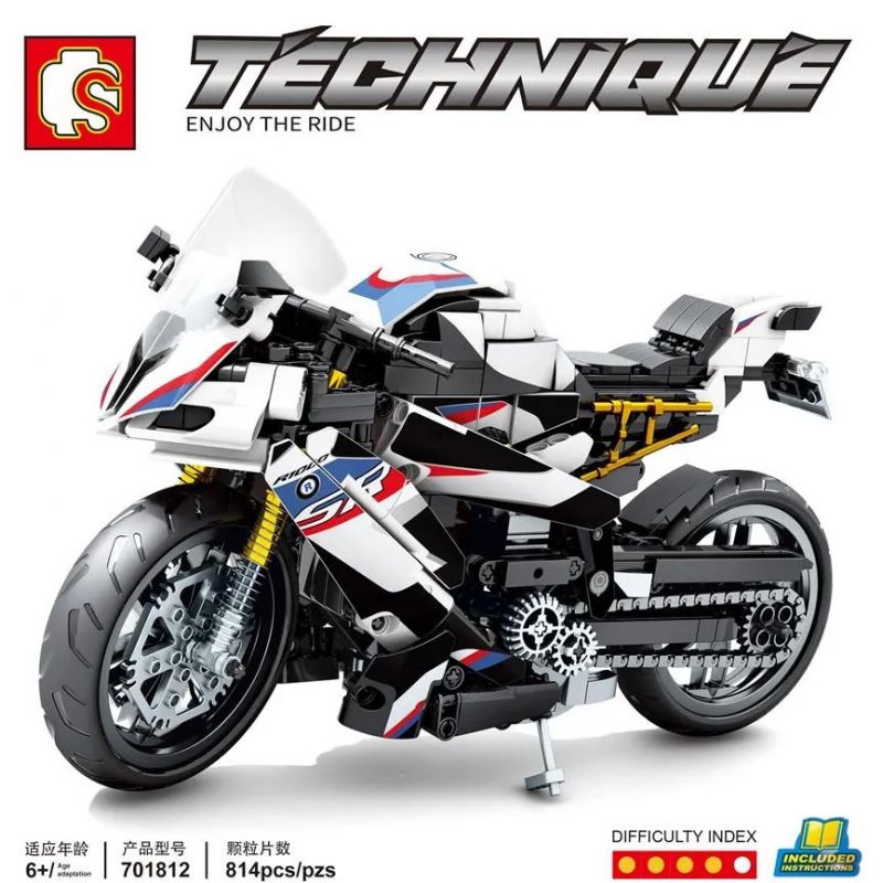 SEMBO 701812 non  BMWS1000TT bộ đồ chơi xếp lắp ráp ghép mô hình  BMW S1000TT Kỹ Thuật Công Nghệ Cao Mô Hình Phương Tiện 814 khối