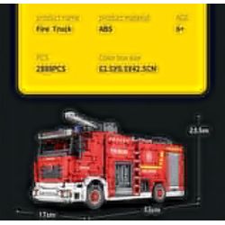 REOBRIX 22008 non  XE CỨU HỎA bộ đồ chơi xếp lắp ráp ghép mô hình  FIRE LADDER TRUCK Kỹ Thuật Công Nghệ Cao Mô Hình Phương Tiện 2888 khối