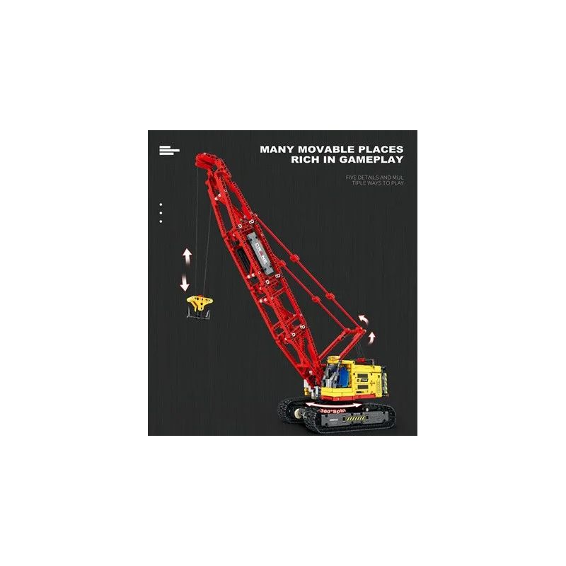 REOBRIX 22006 non  CẨU TRỤC BÁNH XÍCH bộ đồ chơi xếp lắp ráp ghép mô hình  CRAWLER CRANE Kỹ Thuật Công Nghệ Cao Mô Hình Phương Tiện 1322 khối