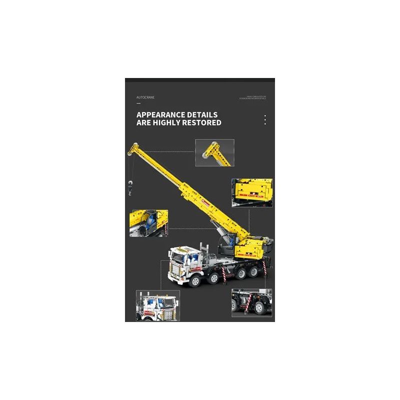 REOBRIX 22007 non  MÁY TRỤC bộ đồ chơi xếp lắp ráp ghép mô hình  MULTIPLE FUNCTION AUTOCRANE Kỹ Thuật Công Nghệ Cao Mô Hình Phương Tiện 2206 khối