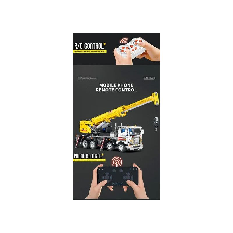 REOBRIX 22007 non  MÁY TRỤC bộ đồ chơi xếp lắp ráp ghép mô hình  MULTIPLE FUNCTION AUTOCRANE Kỹ Thuật Công Nghệ Cao Mô Hình Phương Tiện 2206 khối