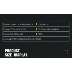 REOBRIX 22004 non  MÁY XÚC LẬT BOBCAT bộ đồ chơi xếp lắp ráp ghép mô hình  BOBCAT SKID STEER LOADER Kỹ Thuật Công Nghệ Cao Mô Hình Phương Tiện 1366 khối