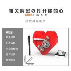 W28 non  HỘP GIẢI MÃ CƠ CHẾ TIM HỌC TIANJI bộ đồ chơi xếp lắp ráp ghép mô hình Creator Sáng Tạo 182 khối