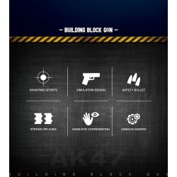 REOBRIX 77005 non  SÚNG TRƯỜNG TẤN CÔNG AK-47 bộ đồ chơi xếp lắp ráp ghép mô hình Gun AK-47 ASSAULT RIFLE 1366 khối