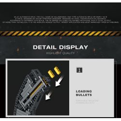 REOBRIX 77005 non  SÚNG TRƯỜNG TẤN CÔNG AK-47 bộ đồ chơi xếp lắp ráp ghép mô hình Gun AK-47 ASSAULT RIFLE 1366 khối