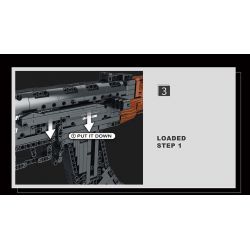 REOBRIX 77005 non  SÚNG TRƯỜNG TẤN CÔNG AK-47 bộ đồ chơi xếp lắp ráp ghép mô hình Gun AK-47 ASSAULT RIFLE 1366 khối