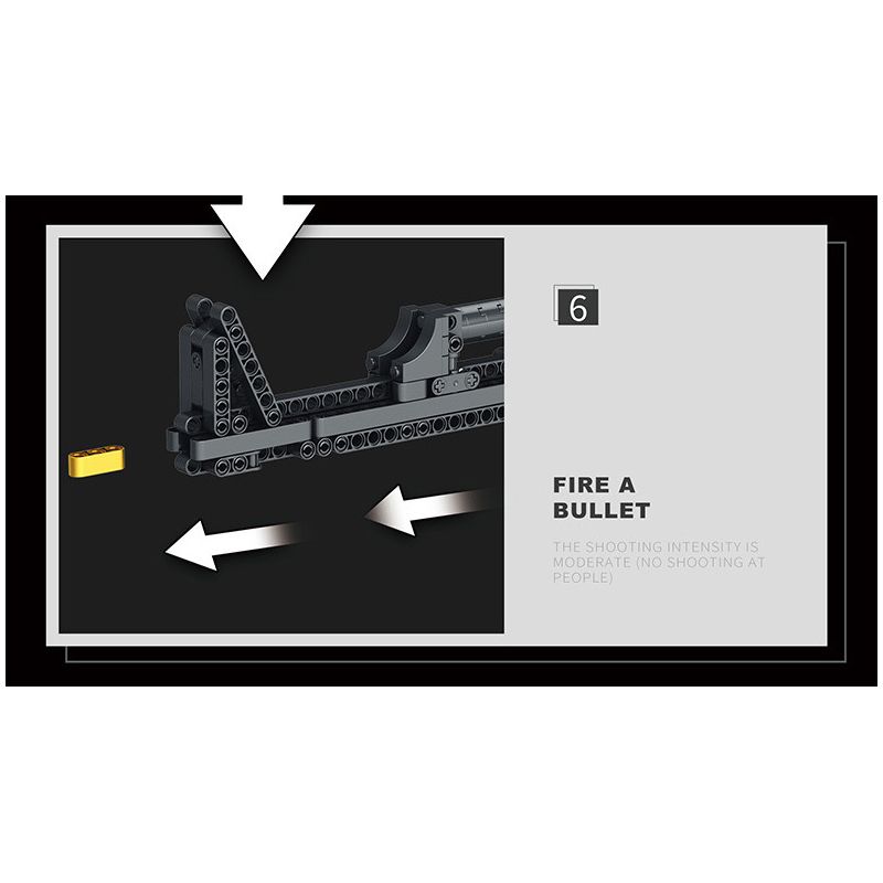 REOBRIX 77005 non  SÚNG TRƯỜNG TẤN CÔNG AK-47 bộ đồ chơi xếp lắp ráp ghép mô hình Gun AK-47 ASSAULT RIFLE 1366 khối