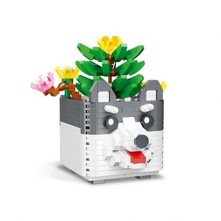 MOYU BLOCK MY97005 97005 non  ERHA LOTUS CỌ bộ đồ chơi xếp lắp ráp ghép mô hình Arts & Crafts SUCCULENT PLANTS 484 khối