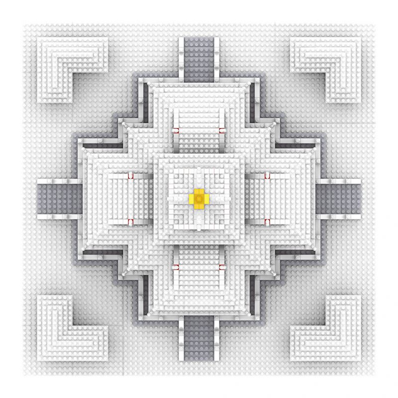 MOYU BLOCK MY92008 92008 non  THÁP GÓC CỦA TỬ CẤM THÀNH bộ đồ chơi xếp lắp ráp ghép mô hình Buildings 4601 khối