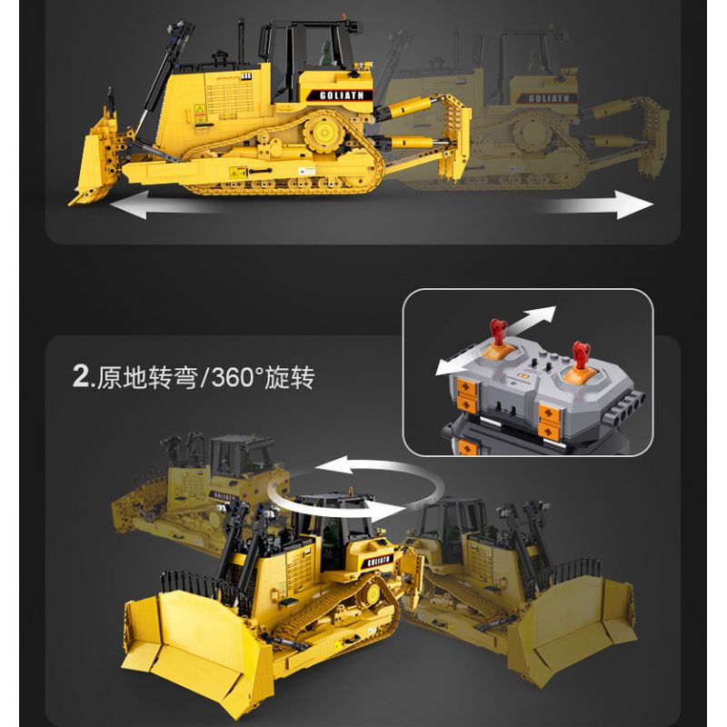 CADA DOUBLEE C61056 61056 non  MÁY ???I HẠNG NẶNG ĐIỀU KHIỂN TỪ XA 1:16 tỷ lệ 1:16 bộ đồ chơi xếp lắp ráp ghép mô hình  HEAVY BULLDOZER Kỹ Thuật Công Nghệ Cao Mô Hình Phương Tiện 2826 khối