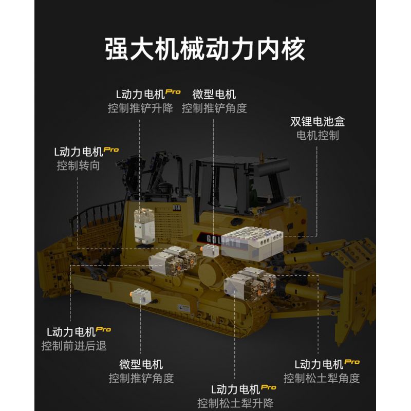 CADA DOUBLEE C61056 61056 non  MÁY ???I HẠNG NẶNG ĐIỀU KHIỂN TỪ XA 1:16 tỷ lệ 1:16 bộ đồ chơi xếp lắp ráp ghép mô hình  HEAVY BULLDOZER Kỹ Thuật Công Nghệ Cao Mô Hình Phương Tiện 2826 khối