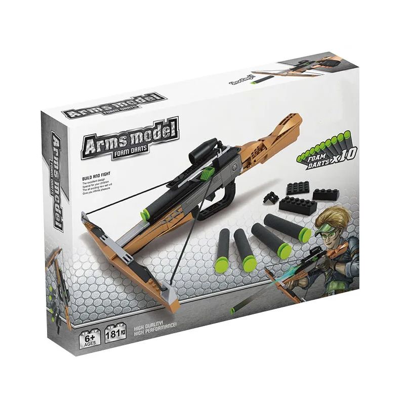 QX2001 2001 non  NỎ XỐP bộ đồ chơi xếp lắp ráp ghép mô hình Gun ARMS MODEL CROSSBOW Súng 181 khối