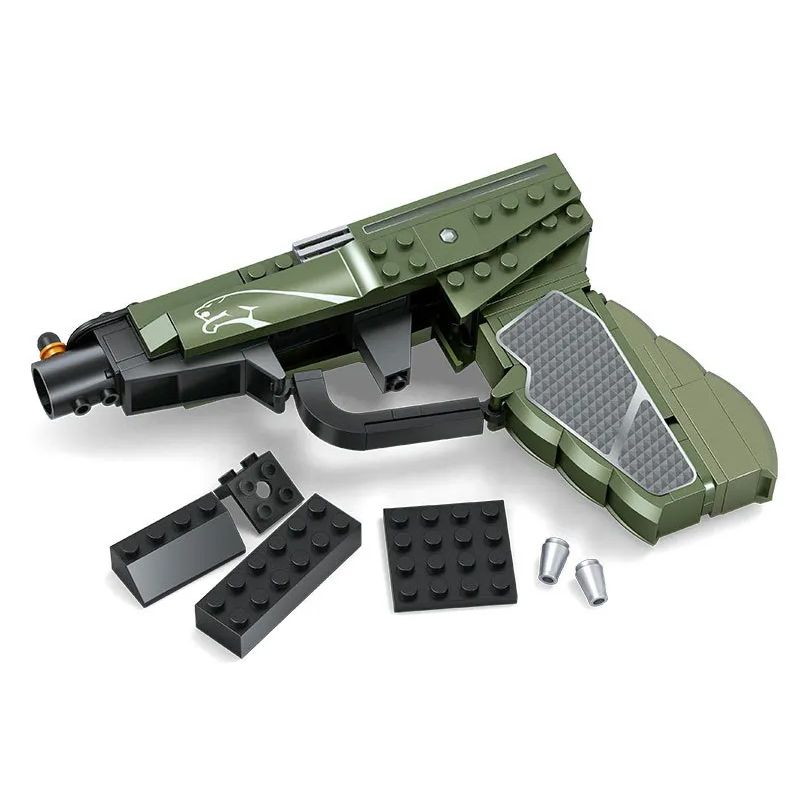 QX1002 1002 non Lego KHẨU SÚNG LỤC bộ đồ chơi xếp lắp ráp ghép mô hình Gun ARMS MODEL PISTOL GUN 121 khối