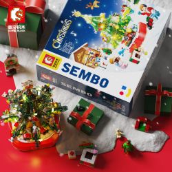 SEMBO 601164 non  HỘP ỦNG BỮA TIỆC GIÁNG SINH bộ đồ chơi xếp lắp ráp ghép mô hình Christmas 870 khối