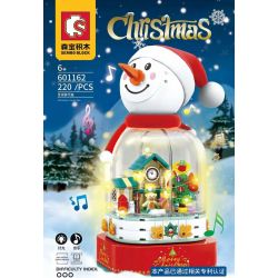SEMBO 601162 non  NGƯỜI TUYẾT HỘP NHẠC GIÁNG SINH bộ đồ chơi xếp lắp ráp ghép mô hình Christmas CHRISTMAS MUSICBOX 220 khối