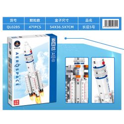 ZHEGAO QL0285 0285 non  TÊN LỬA ĐẨY TRƯỜNG CHINH 5 THÁNG 3 bộ đồ chơi xếp lắp ráp ghép mô hình China Aerospace Museum AEROSPACE LONG MARCH 5 471 khối
