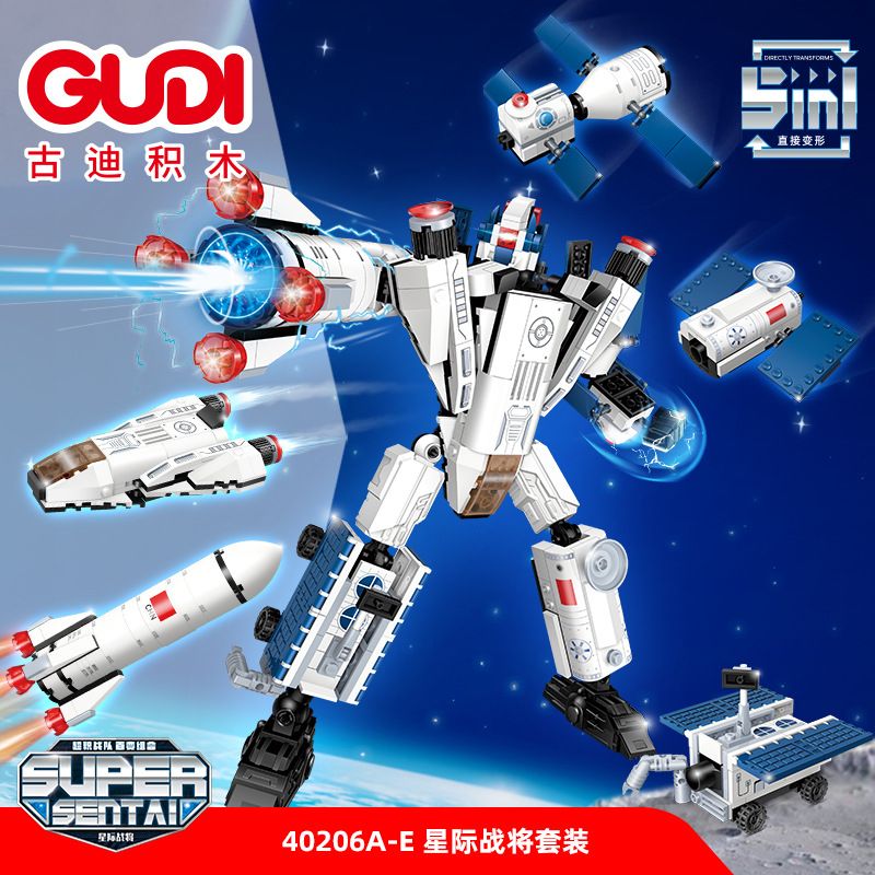 GUDI 40206 non Lego CHIẾN TRANH GIỮA CÁC VÌ SAO 5 KẾT HỢP bộ đồ chơi xếp lắp ráp ghép mô hình Transformers Robot Đại Chiến Người Máy Biến Hình 352 khối