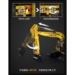 CADA DOUBLEE C61082 61082 non  MÁY XÚC ĐẦY ĐỦ CHỨC NĂNG 1:20 tỷ lệ 1:20 bộ đồ chơi xếp lắp ráp ghép mô hình  REMOTE CONTROL EXCAVATOR Kỹ Thuật Công Nghệ Cao Mô Hình Phương Tiện 1702 khối