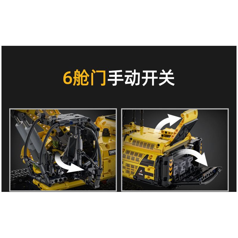 CADA DOUBLEE C61082 61082 non  MÁY XÚC ĐẦY ĐỦ CHỨC NĂNG 1:20 tỷ lệ 1:20 bộ đồ chơi xếp lắp ráp ghép mô hình  REMOTE CONTROL EXCAVATOR Kỹ Thuật Công Nghệ Cao Mô Hình Phương Tiện 1702 khối