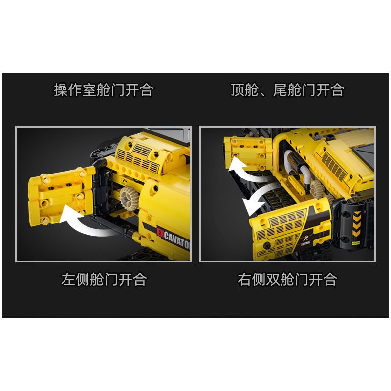 CADA DOUBLEE C61082 61082 non  MÁY XÚC ĐẦY ĐỦ CHỨC NĂNG 1:20 tỷ lệ 1:20 bộ đồ chơi xếp lắp ráp ghép mô hình  REMOTE CONTROL EXCAVATOR Kỹ Thuật Công Nghệ Cao Mô Hình Phương Tiện 1702 khối