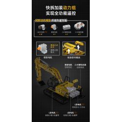 CADA DOUBLEE C61082 61082 non  MÁY XÚC ĐẦY ĐỦ CHỨC NĂNG 1:20 tỷ lệ 1:20 bộ đồ chơi xếp lắp ráp ghép mô hình  REMOTE CONTROL EXCAVATOR Kỹ Thuật Công Nghệ Cao Mô Hình Phương Tiện 1702 khối