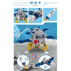 ZHEGAO QL0281 0281 non  TÀU THĂM DÒ MẶT TRĂNG HẰNG NGA TÊN LỬA TRƯỜNG CHINH VŨ TRỤ THẦN CHÂU bộ đồ chơi xếp lắp ráp ghép mô hình China Aerospace Museum 485 khối