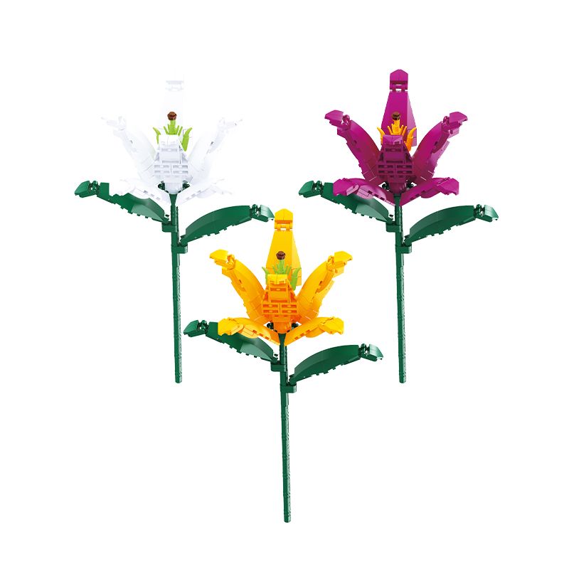 BALODY 20081 non Lego HOA THUỶ TIÊN VÀNG bộ đồ chơi xếp lắp ráp ghép mô hình Flowers 212 khối