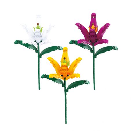 BALODY 20081 non  HOA THUỶ TIÊN VÀNG bộ đồ chơi xếp lắp ráp ghép mô hình Flowers 212 khối