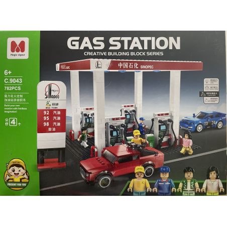 MAGIC VIGOUR C.9043 .9043 non  LẮP RÁP TRẠM XĂNG PHÁO HOA MA THUẬT bộ đồ chơi xếp lắp ráp ghép mô hình Speed Champions Racing Cars GAS STATION Đua Xe Công Thức 782 khối