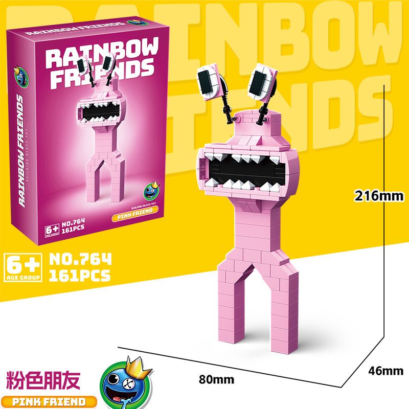 RENZAIMA 764 non  NGƯỜI BẠN MÀU HỒNG bộ đồ chơi xếp lắp ráp ghép mô hình Rainbow  PINK FRIEND 161 khối