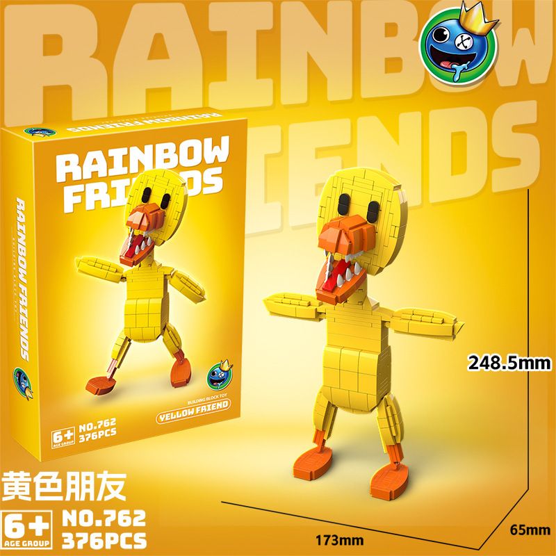 RENZAIMA 762 non  BẠN VÀNG bộ đồ chơi xếp lắp ráp ghép mô hình Rainbow  YELLOW FRIEND 376 khối
