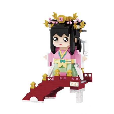 BALODY 20063 non  VĂN HÓA DÂN GIAN CÔ GÁI THỢ DỆT bộ đồ chơi xếp lắp ráp ghép mô hình Brickheadz Nhân Vật Đầu To 419 khối
