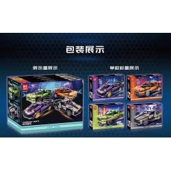 LEIBAO 8326 non  4 LOẠI XE THỂ THAO CÔNG NGHỆ CAO bộ đồ chơi xếp lắp ráp ghép mô hình  Kỹ Thuật Công Nghệ Cao Mô Hình Phương Tiện