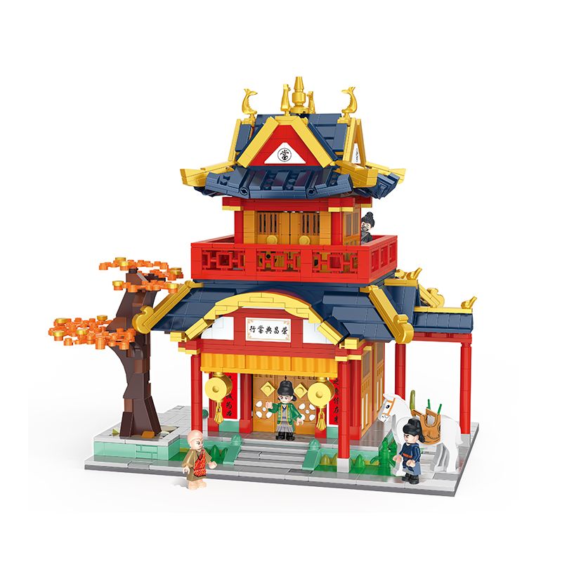 BALODY 21020 non Lego CỬA HÀNG CẦM ĐỒ BAIHUFANG RONGCHANG bộ đồ chơi xếp lắp ráp ghép mô hình Chinatown Khu Phố Tàu 1809 khối