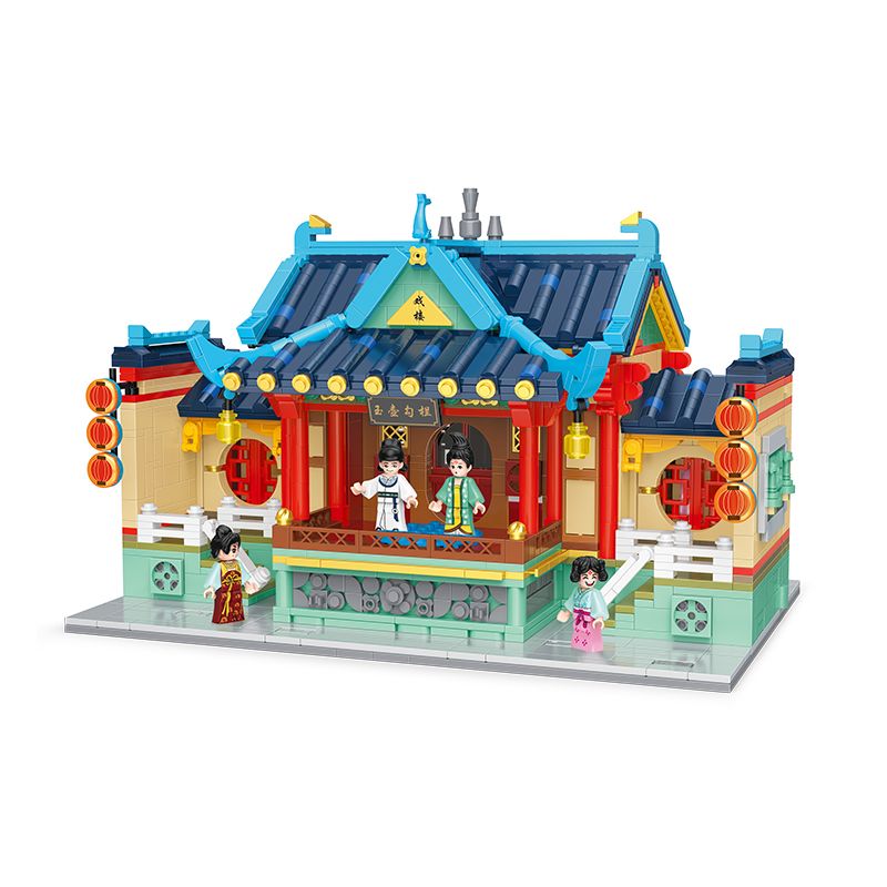 BALODY 21017 non Lego QINGLONGFANG YUHU GOULAN GIAI ĐOẠN bộ đồ chơi xếp lắp ráp ghép mô hình Chinatown Khu Phố Tàu 2114 khối