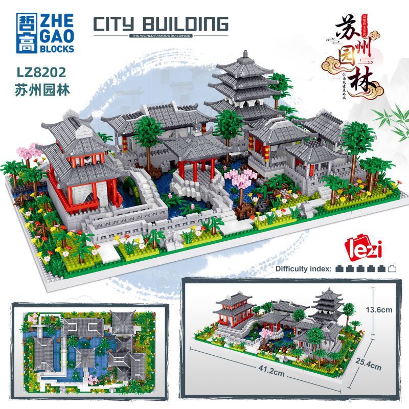 FUN IMAGINATION LZ8202 8202 non  VƯỜN TÔ CHÂU bộ đồ chơi xếp lắp ráp ghép mô hình Buildings 3930 khối