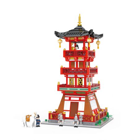 BALODY 21009 non  THÁP LỬA HUYỀN VŨ PHƯỜNG bộ đồ chơi xếp lắp ráp ghép mô hình Chinatown Khu Phố Tàu 1794 khối
