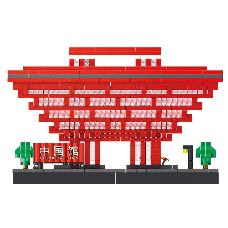 FUN IMAGINATION LZ8198 8198 non  GIAN HÀNG TRUNG QUỐC bộ đồ chơi xếp lắp ráp ghép mô hình Buildings CHINA PAVILION 3410 khối