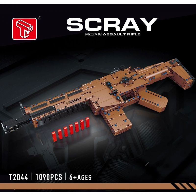 TA GAOLE T2044 2044 non  SÚNG TRƯỜNG TẤN CÔNG SCRAY bộ đồ chơi xếp lắp ráp ghép mô hình Gun SCAR ASSAULT RIFLE 1090 khối