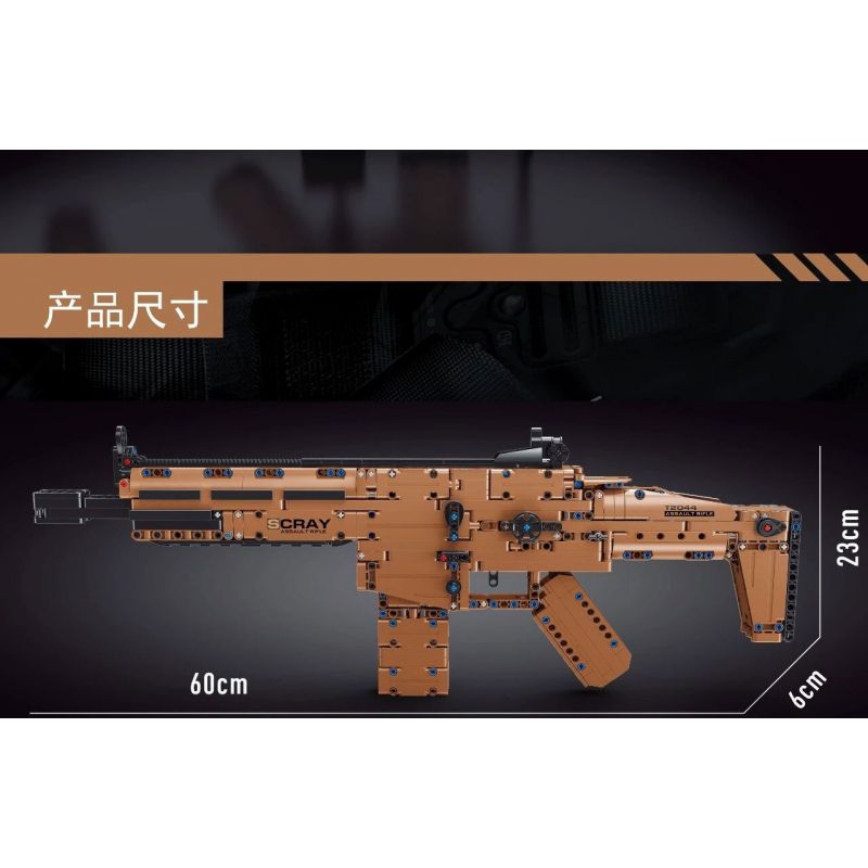 TA GAOLE T2044 2044 non  SÚNG TRƯỜNG TẤN CÔNG SCRAY bộ đồ chơi xếp lắp ráp ghép mô hình Gun SCAR ASSAULT RIFLE 1090 khối