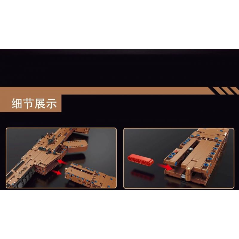 TA GAOLE T2044 2044 non  SÚNG TRƯỜNG TẤN CÔNG SCRAY bộ đồ chơi xếp lắp ráp ghép mô hình Gun SCAR ASSAULT RIFLE 1090 khối