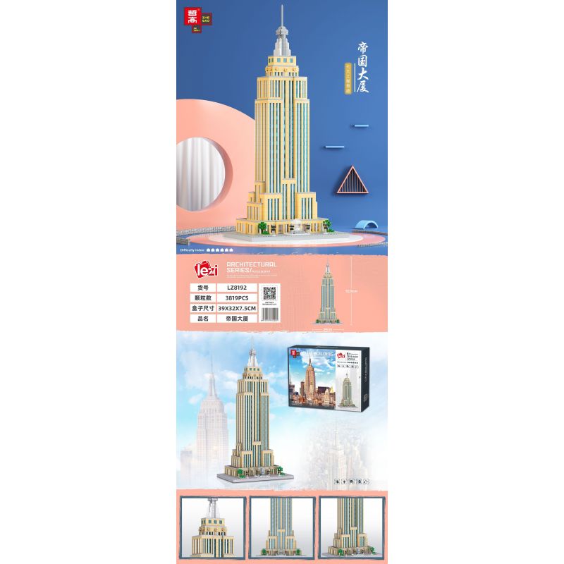 FUN IMAGINATION LZ8192 8192 non  TÒA NHÀ QUỐC HỘI bộ đồ chơi xếp lắp ráp ghép mô hình Buildings 3819 khối