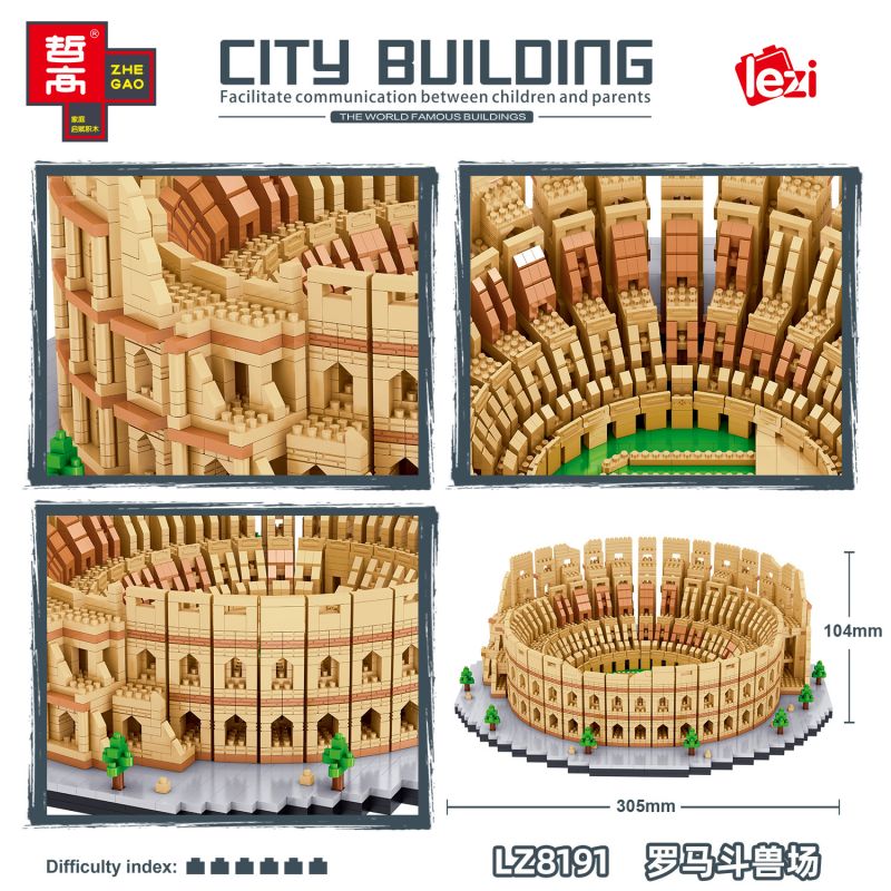 FUN IMAGINATION LZ8191 8191 non  ĐẤU TRƯỜNG LA MÃ bộ đồ chơi xếp lắp ráp ghép mô hình Buildings 5594 khối